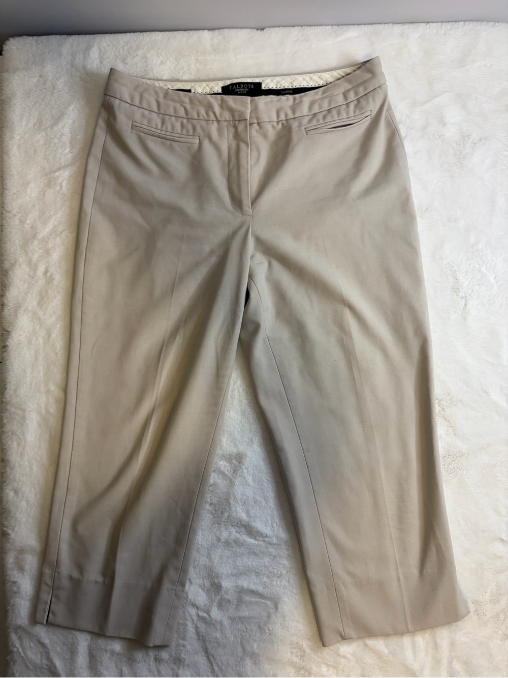 Talbots Petites 8P Beige Cropped Capri Dress Pants